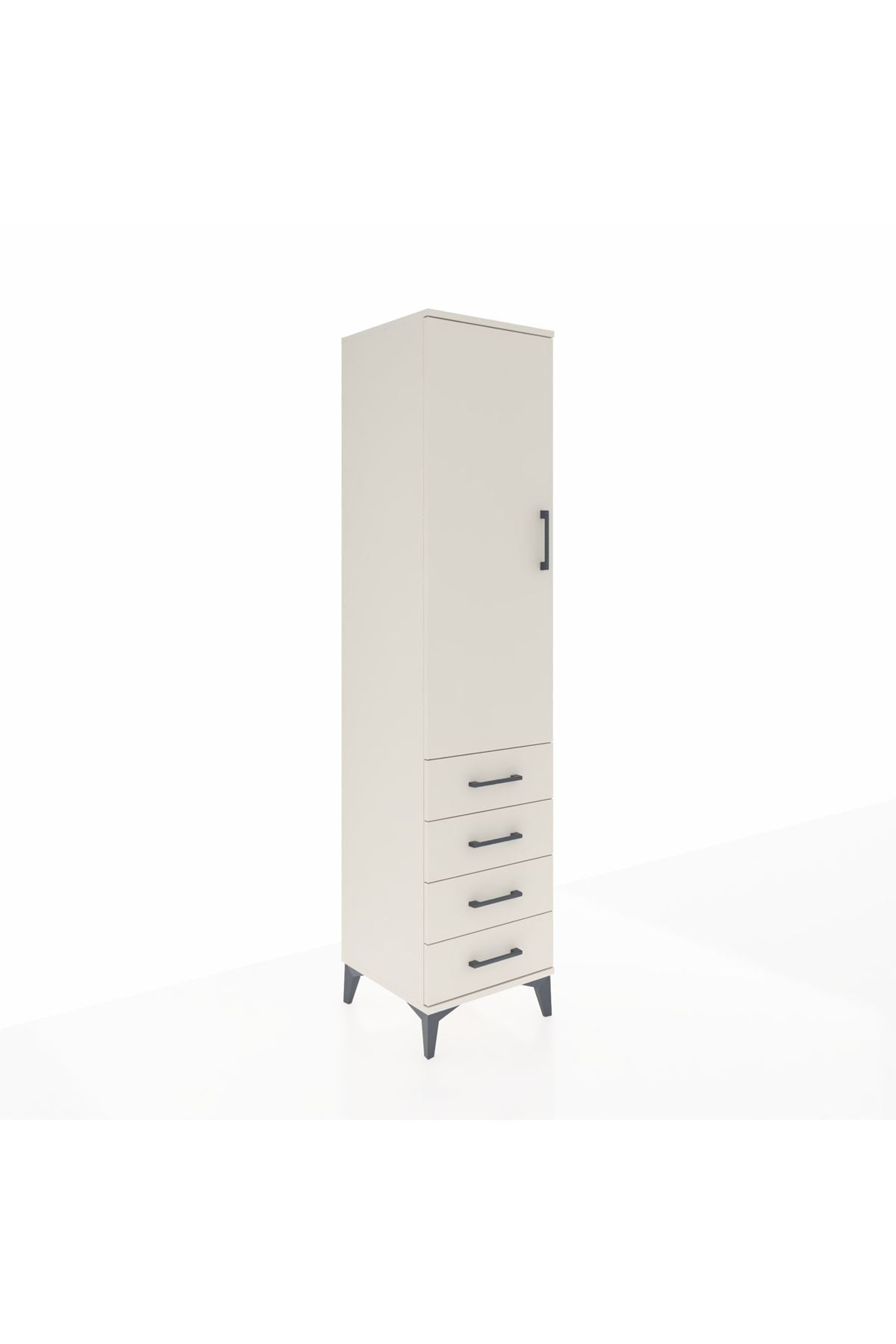 Hyperion Dolap Tek Raflı 4 Çekmeceli Tek Askılı 44x44x195 Aytaşı-Aytaşı