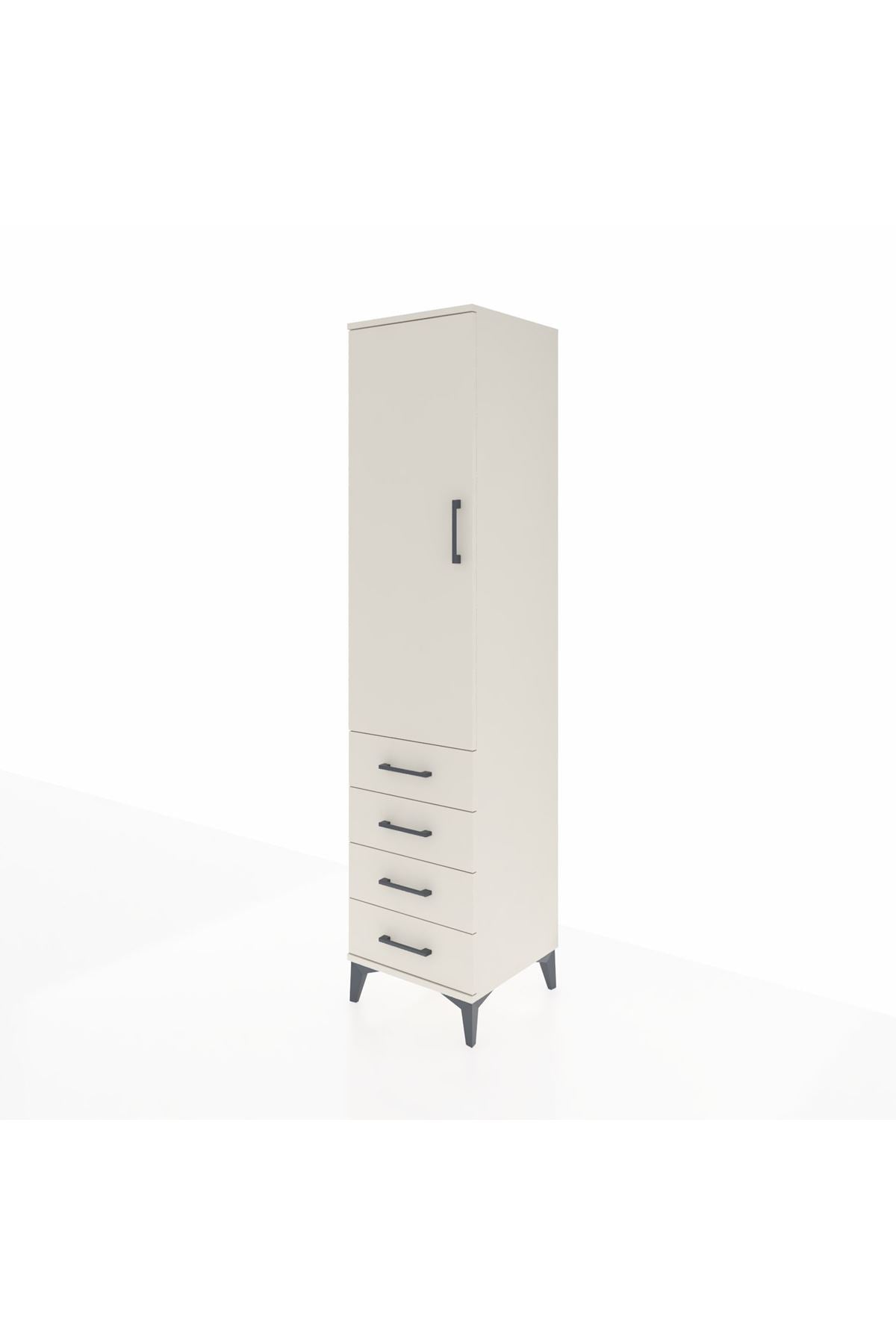 Hyperion Dolap Tek Raflı 4 Çekmeceli Tek Askılı 44x44x195 Aytaşı-Aytaşı