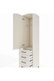 Hyperion Dolap Tek Raflı 4 Çekmeceli Tek Askılı 44x44x195 Aytaşı-Aytaşı