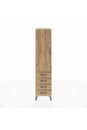 Hyperion Dolap Tek Raflı 4 Çekmeceli Tek Askılı 44x44x195 Aytaşı-Çam