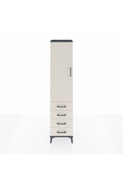 Hyperion Dolap Tek Raflı 4 Çekmeceli Tek Askılı 44x44x195 Antrasit-Aytaşı