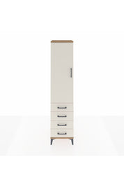 Hyperion Dolap Tek Raflı 4 Çekmeceli Tek Askılı 44x44x195 Çam-Aytaşı