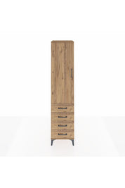 Hyperion Dolap Tek Raflı 4 Çekmeceli Tek Askılı 44x44x195 Çam-Çam