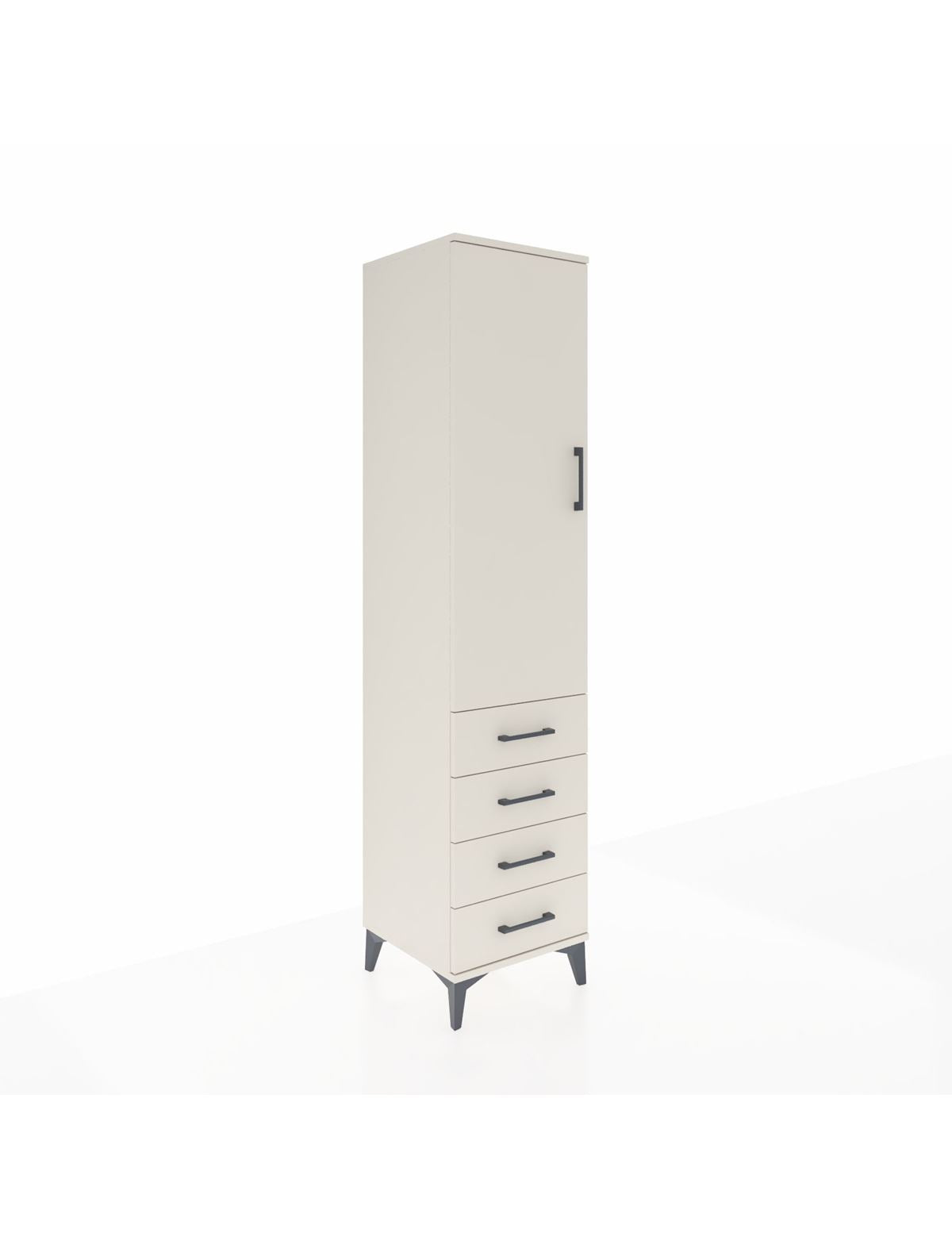 Hyperion Dolap 3 Raflı 4 Çekmeceli Tek Kapaklı 44x44x195 Aytaşı-Aytaşı