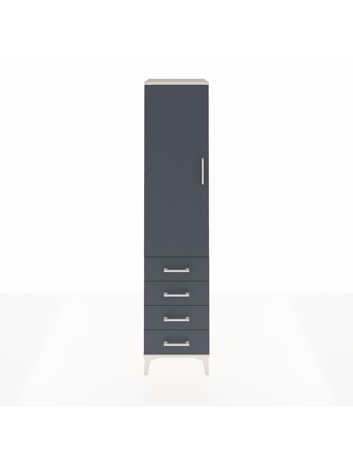 Hyperion Dolap 3 Raflı 4 Çekmeceli Tek Kapaklı 44x44x195 Aytaşı-Antrasit