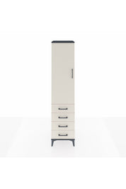 Hyperion Dolap 3 Raflı 4 Çekmeceli Tek Kapaklı 44x44x195 Antrasit-Aytaşı