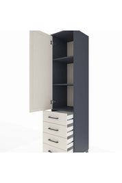 Hyperion Dolap 3 Raflı 4 Çekmeceli Tek Kapaklı 44x44x195 Antrasit-Aytaşı