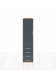 Hyperion Dolap 3 Raflı 4 Çekmeceli Tek Kapaklı 44x44x195 Çam-Antrasit