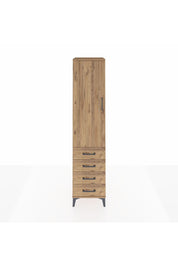 Hyperion Dolap 3 Raflı 4 Çekmeceli Tek Kapaklı 44x44x195 Çam-Çam