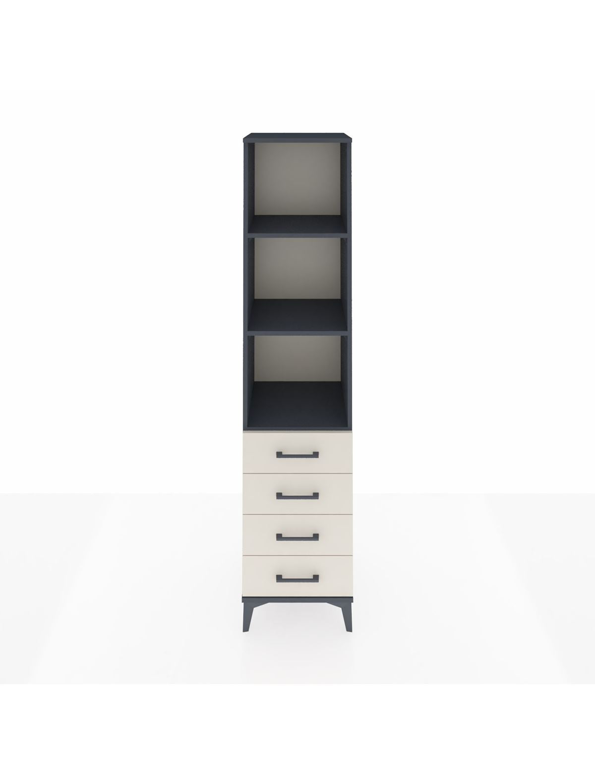 Hyperion Dolap 3 Raflı 4 Çekmeceli 44x44x195 Antrasit-Aytaşı