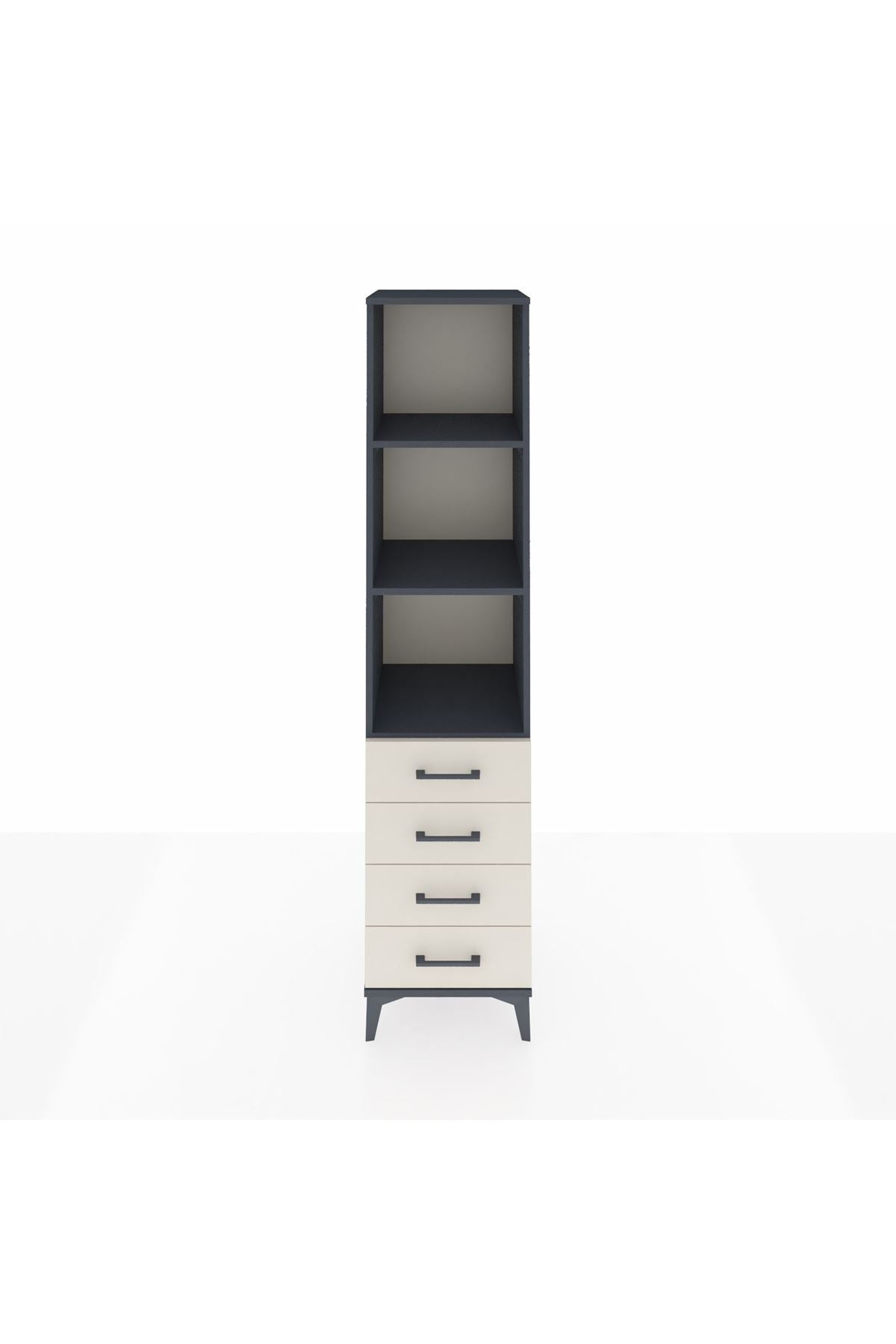 Hyperion Dolap 3 Raflı 4 Çekmeceli 44x44x195 Antrasit-Aytaşı