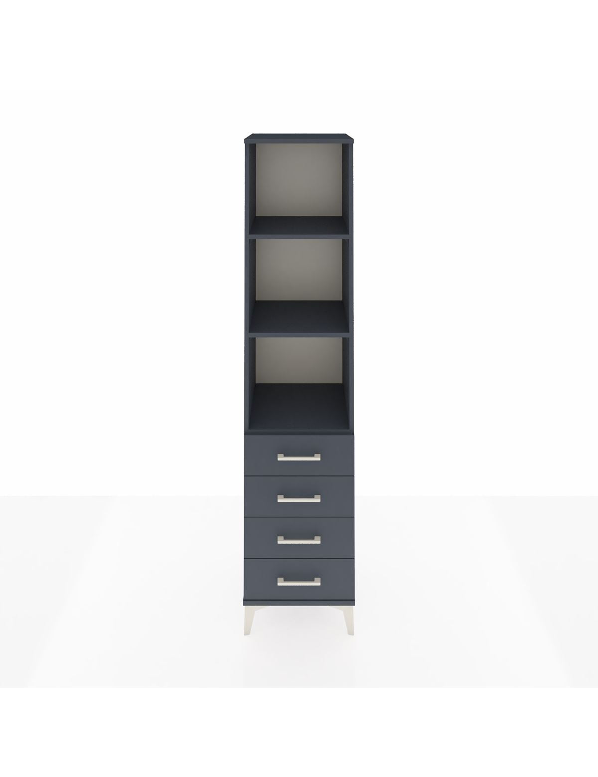 Hyperion Dolap 3 Raflı 4 Çekmeceli 44x44x195 Antrasit-Antrasit