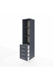 Hyperion Dolap 3 Raflı 4 Çekmeceli 44x44x195 Antrasit-Antrasit