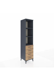 Hyperion Dolap 3 Raflı 4 Çekmeceli 44x44x195 Antrasit-Çam