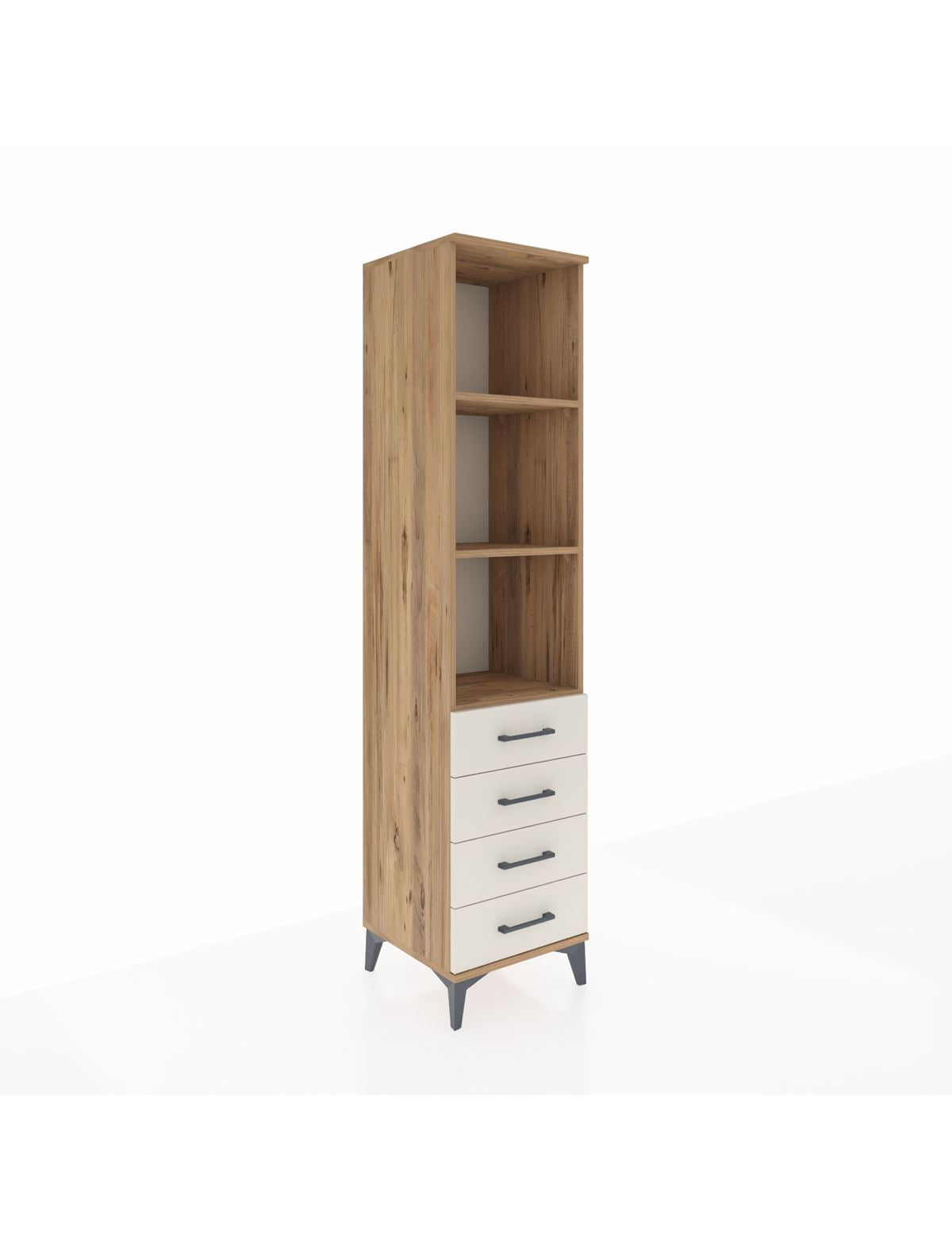 Hyperion Dolap 3 Raflı 4 Çekmeceli 44x44x195 Çam-Aytaşı