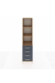 Hyperion Dolap 3 Raflı 4 Çekmeceli 44x44x195 Çam-Antrasit