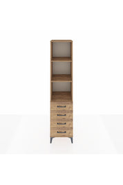 Hyperion Dolap 3 Raflı 4 Çekmeceli 44x44x195 Çam-Çam