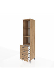 Hyperion Dolap 3 Raflı 4 Çekmeceli 44x44x195 Çam-Çam