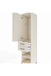 Hyperion Dolap Tek Raflı 2 Çekmeceli Tek Askılı 44x44x195 Aytaşı-Aytaşı