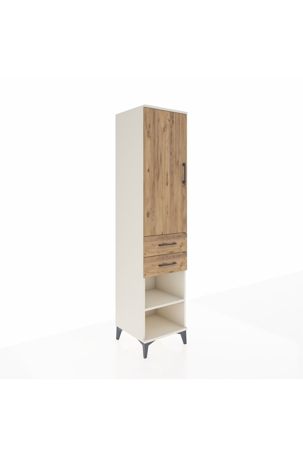 Hyperion Dolap Tek Raflı 2 Çekmeceli Tek Askılı 44x44x195 Aytaşı-Çam