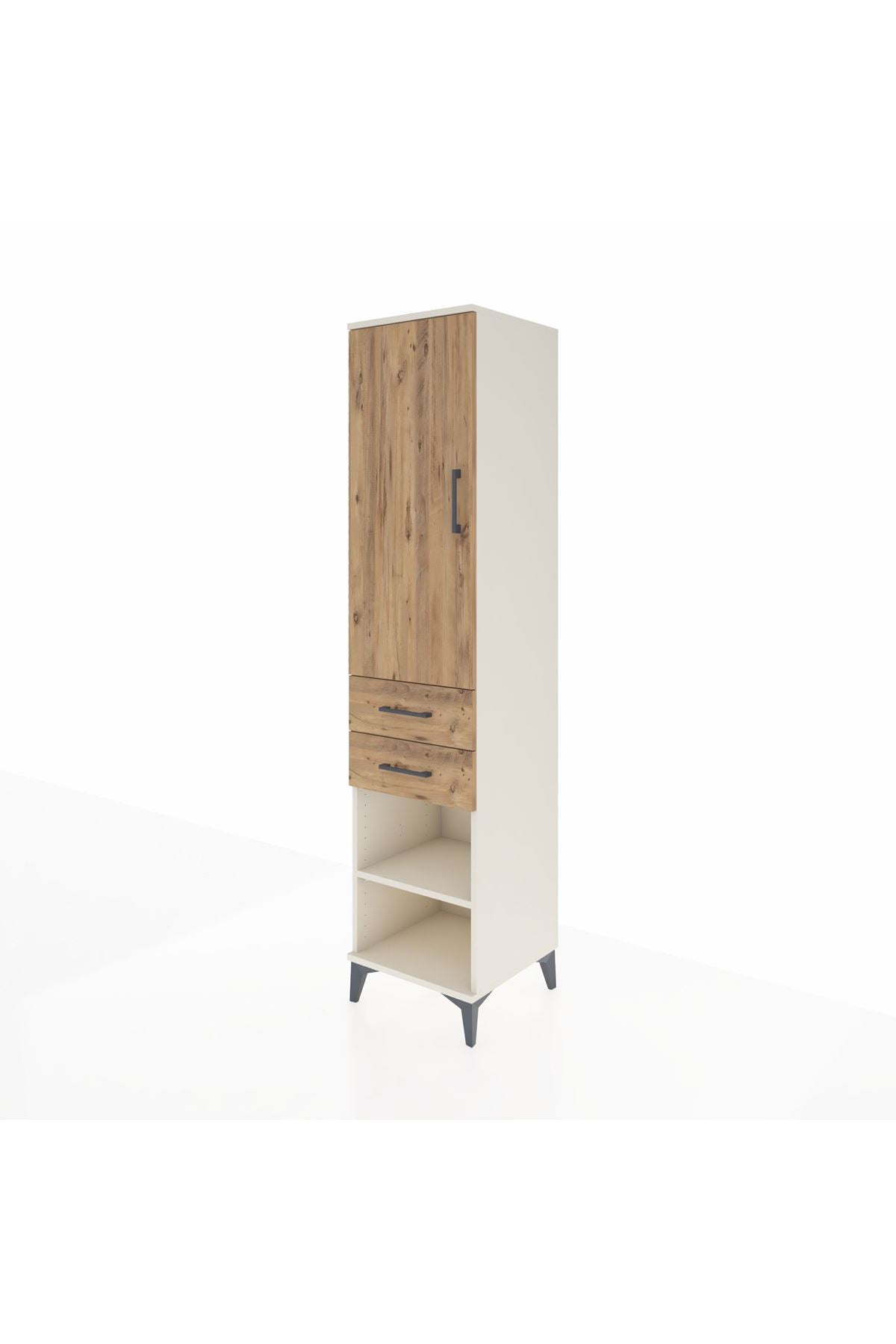 Hyperion Dolap Tek Raflı 2 Çekmeceli Tek Askılı 44x44x195 Aytaşı-Çam