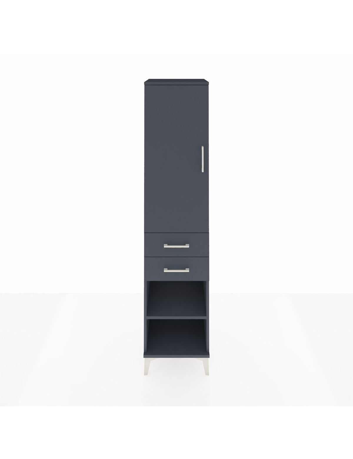 Hyperion Dolap Tek Raflı 2 Çekmeceli Tek Askılı 44x44x195 Antrasit-Antrasit