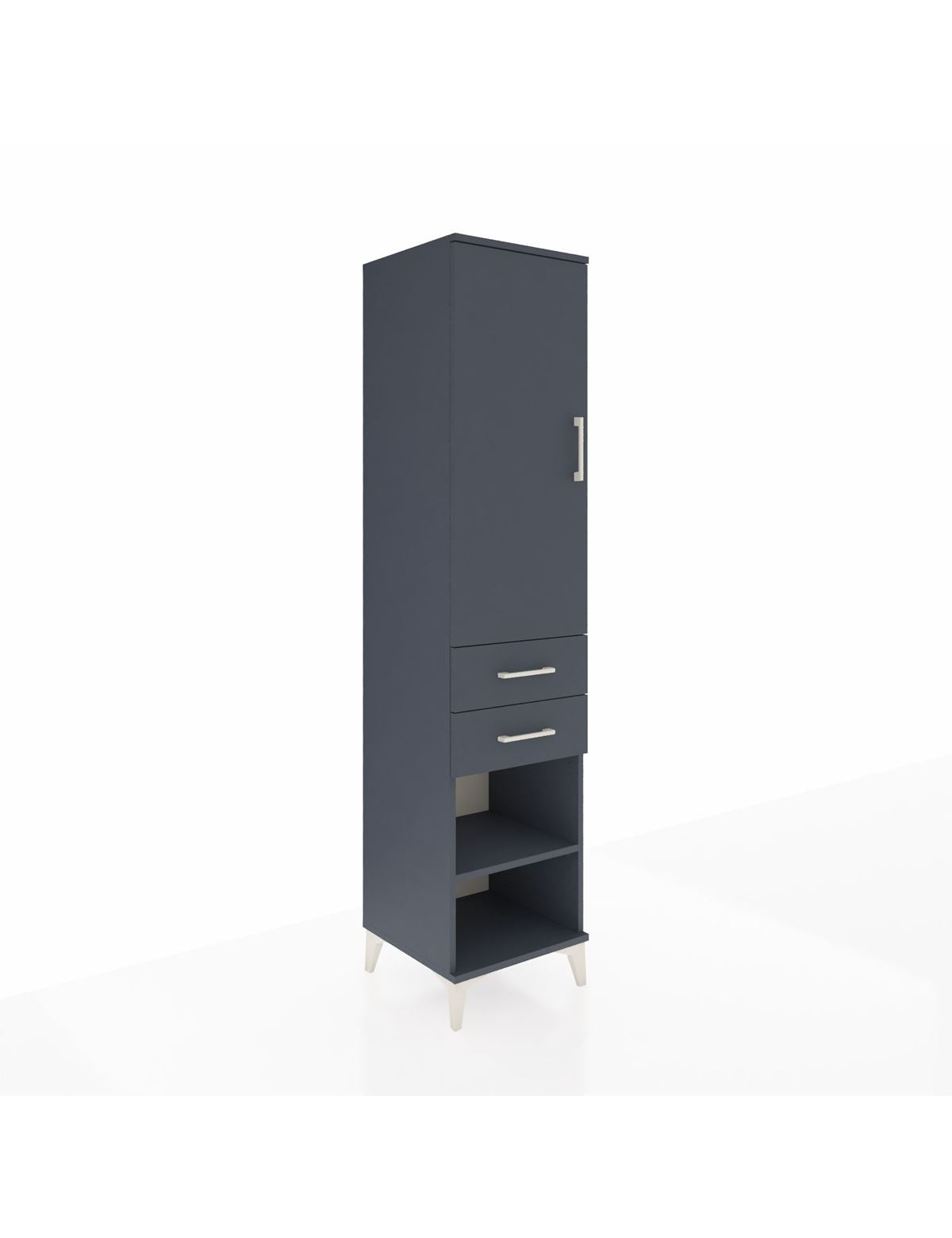 Hyperion Dolap Tek Raflı 2 Çekmeceli Tek Askılı 44x44x195 Antrasit-Antrasit