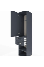 Hyperion Dolap Tek Raflı 2 Çekmeceli Tek Askılı 44x44x195 Antrasit-Antrasit