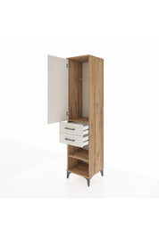 Hyperion Dolap Tek Raflı 2 Çekmeceli Tek Askılı 44x44x195 Çam-Aytaşı