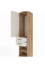 Hyperion Dolap Tek Raflı 2 Çekmeceli Tek Askılı 44x44x195 Çam-Aytaşı