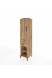 Hyperion Dolap Tek Raflı 2 Çekmeceli Tek Askılı 44x44x195 Çam-Çam