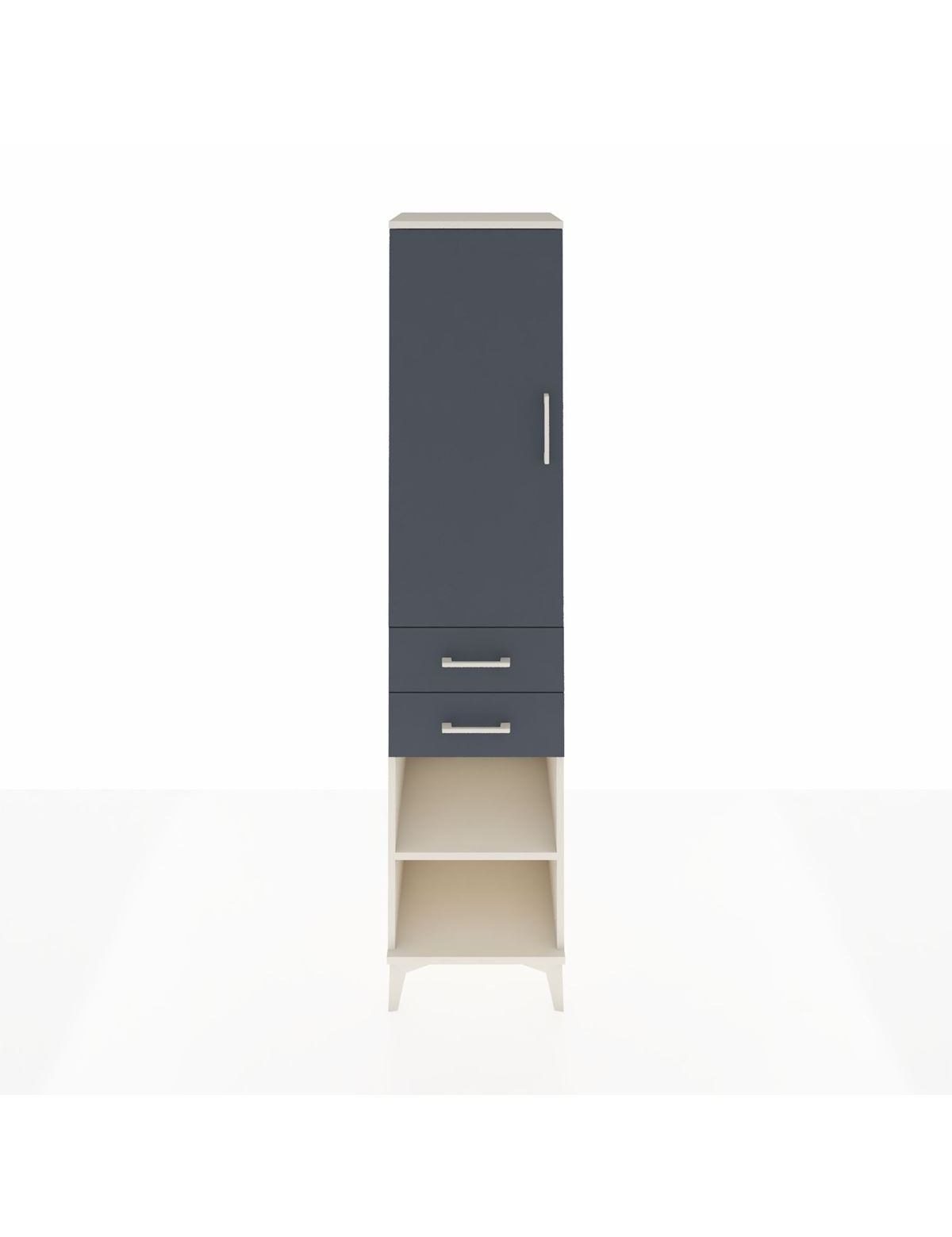 Hyperion Dolap 3 Raflı 2 Çekmeceli Tek Kapaklı 44x44x195 Aytaşı-Antrasit