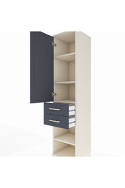 Hyperion Dolap 3 Raflı 2 Çekmeceli Tek Kapaklı 44x44x195 Aytaşı-Antrasit