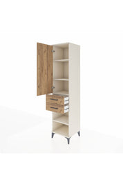 Hyperion Dolap 3 Raflı 2 Çekmeceli Tek Kapaklı 44x44x195 Aytaşı-Çam