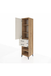 Hyperion Dolap 3 Raflı 2 Çekmeceli Tek Kapaklı 44x44x195 Çam-Aytaşı
