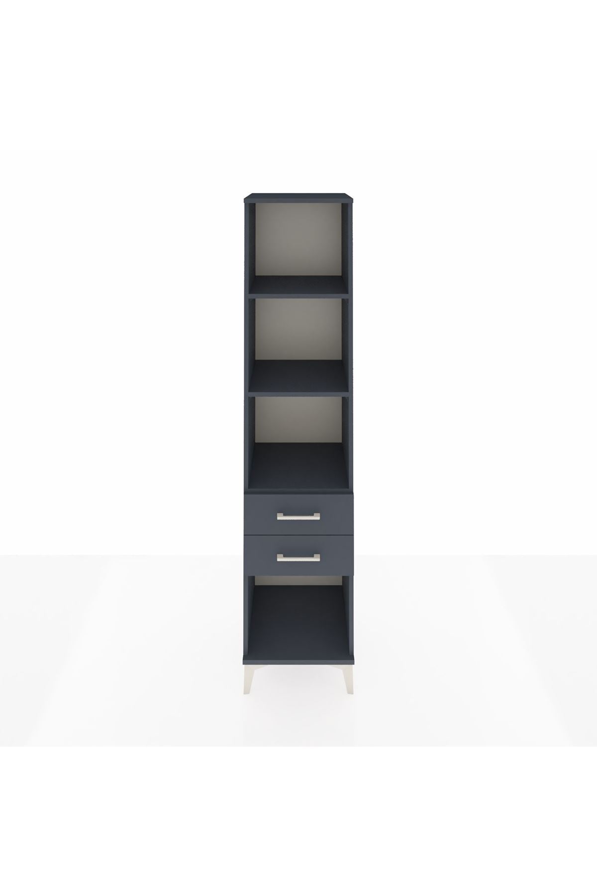 Hyperion Dolap 3 Raflı 2 Çekmeceli 44x44x195 Antrasit-Antrasit