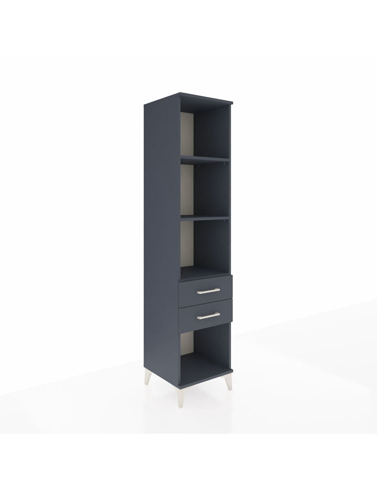 Hyperion Dolap 3 Raflı 2 Çekmeceli 44x44x195 Antrasit-Antrasit