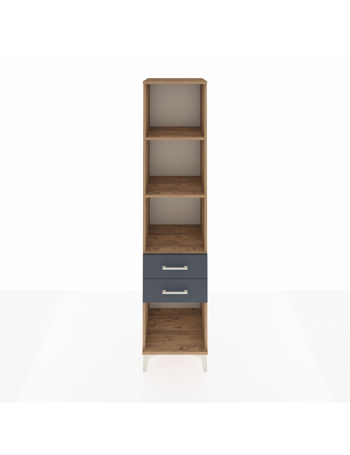 Hyperion Dolap 3 Raflı 2 Çekmeceli 44x44x195 Çam-Antrasit