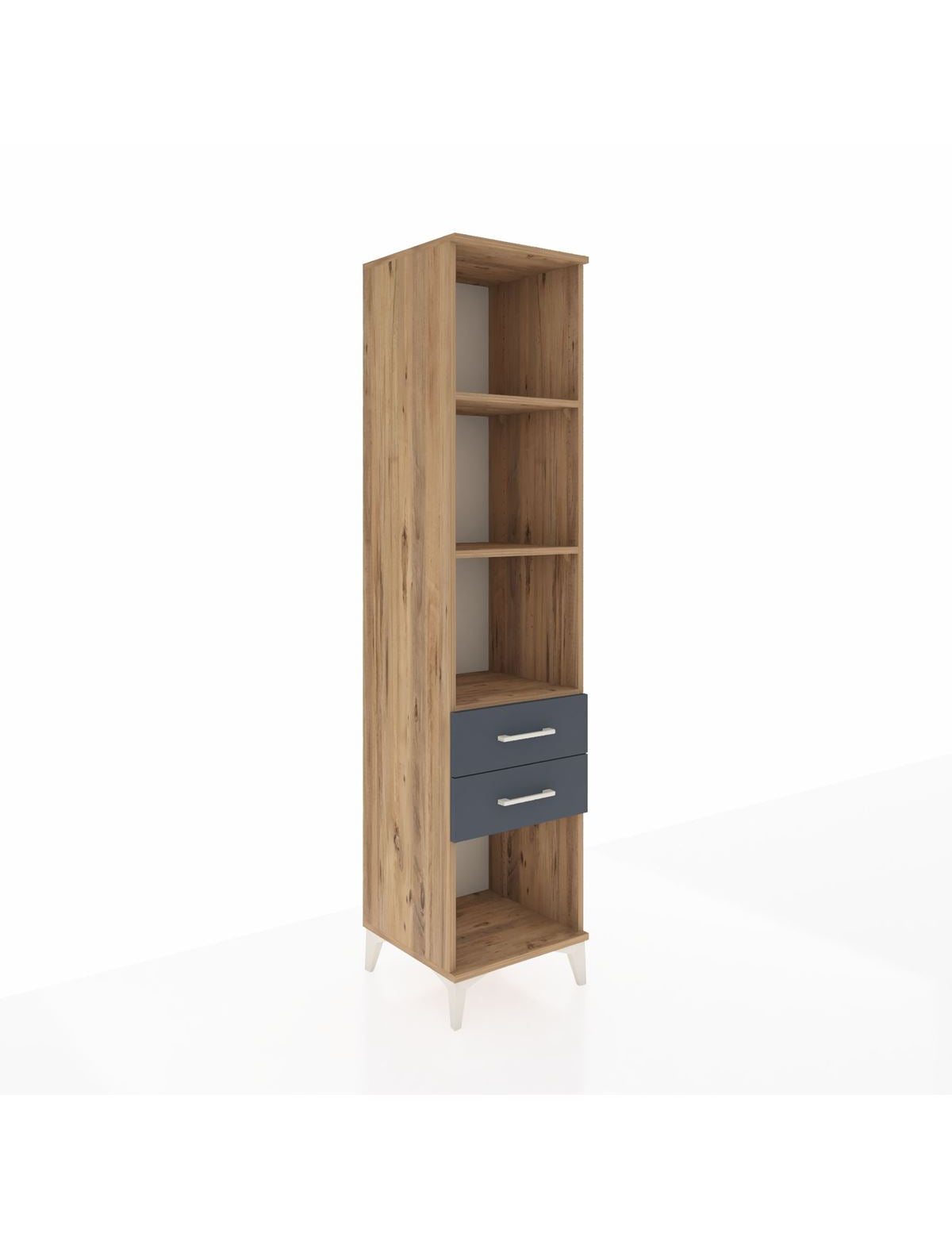 Hyperion Dolap 3 Raflı 2 Çekmeceli 44x44x195 Çam-Antrasit