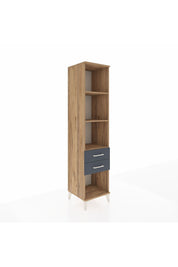 Hyperion Dolap 3 Raflı 2 Çekmeceli 44x44x195 Çam-Antrasit