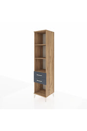 Hyperion Dolap 3 Raflı 2 Çekmeceli 44x44x195 Çam-Antrasit