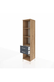 Hyperion Dolap 3 Raflı 2 Çekmeceli 44x44x195 Çam-Antrasit