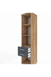 Hyperion Dolap 3 Raflı 2 Çekmeceli 44x44x195 Çam-Antrasit