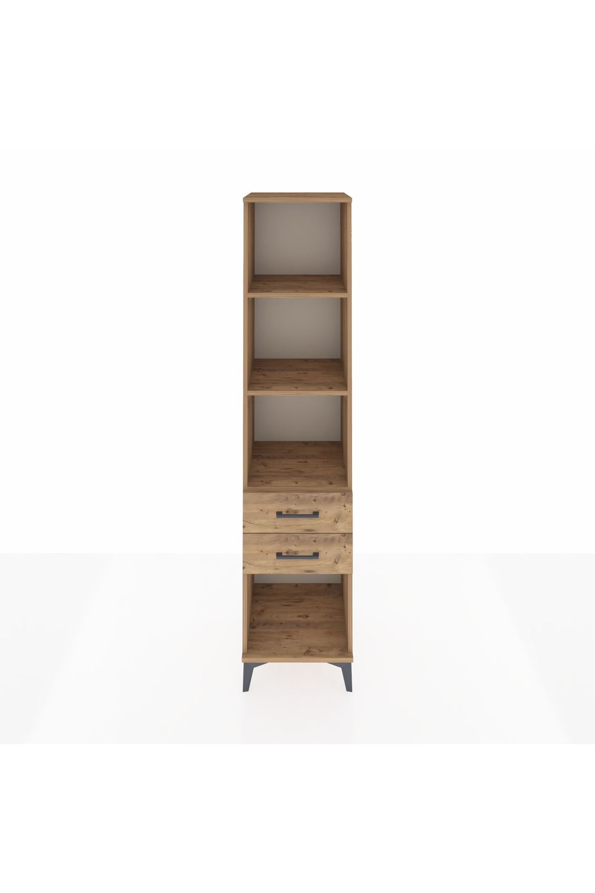 Hyperion Dolap 3 Raflı 2 Çekmeceli 44x44x195 Çam-Çam