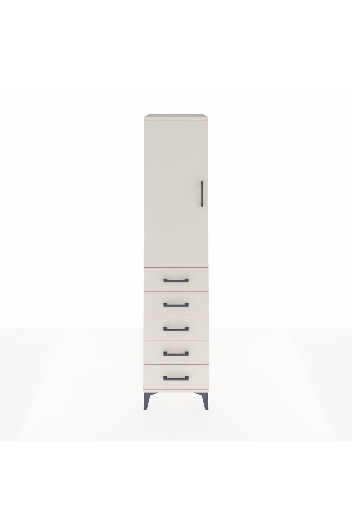 Hyperion Dolap Tek Raflı 5 Çekmeceli Tek Askılı 44x44x195 Aytaşı-Aytaşı