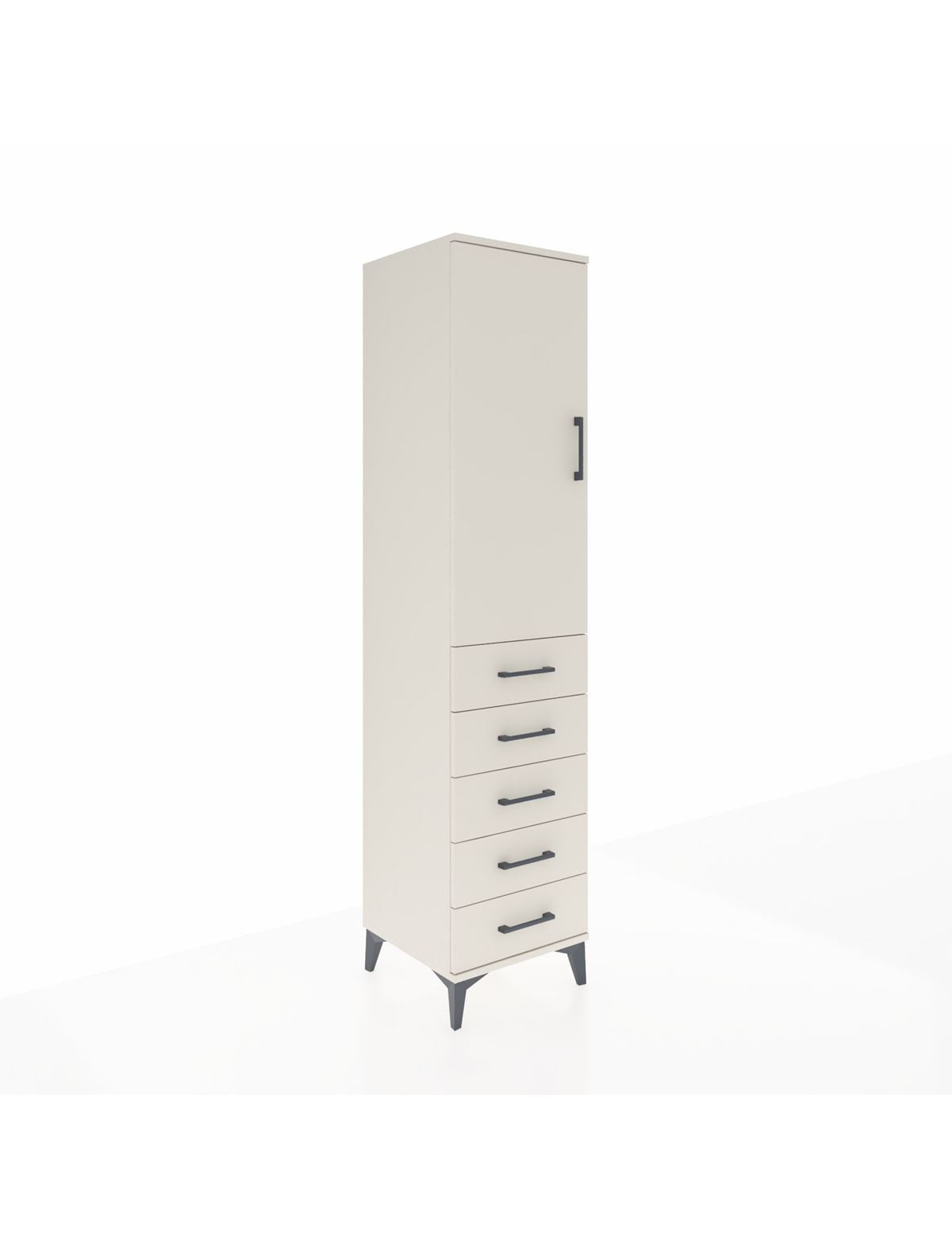 Hyperion Dolap Tek Raflı 5 Çekmeceli Tek Askılı 44x44x195 Aytaşı-Aytaşı