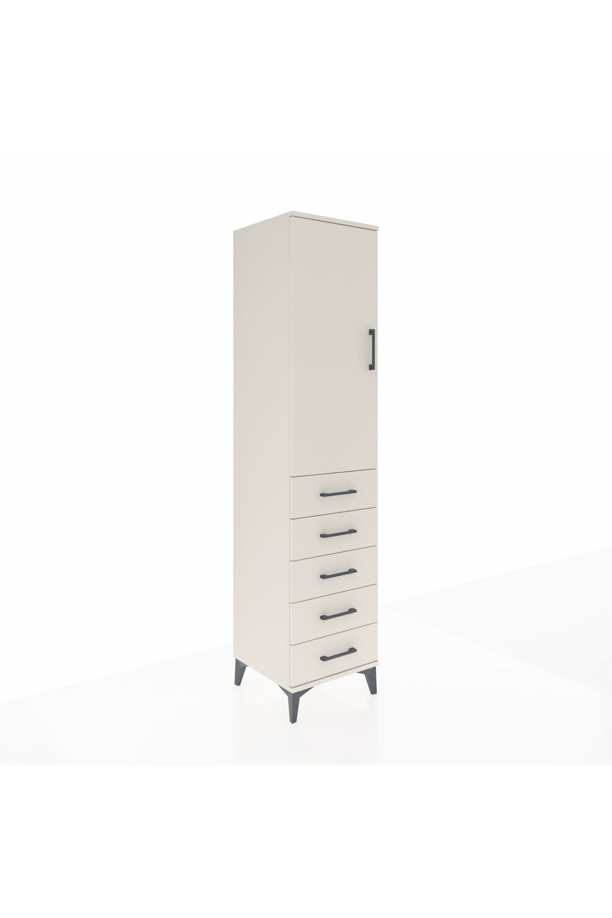 Hyperion Dolap Tek Raflı 5 Çekmeceli Tek Askılı 44x44x195 Aytaşı-Aytaşı