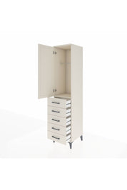 Hyperion Dolap Tek Raflı 5 Çekmeceli Tek Askılı 44x44x195 Aytaşı-Aytaşı
