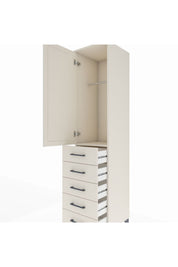 Hyperion Dolap Tek Raflı 5 Çekmeceli Tek Askılı 44x44x195 Aytaşı-Aytaşı