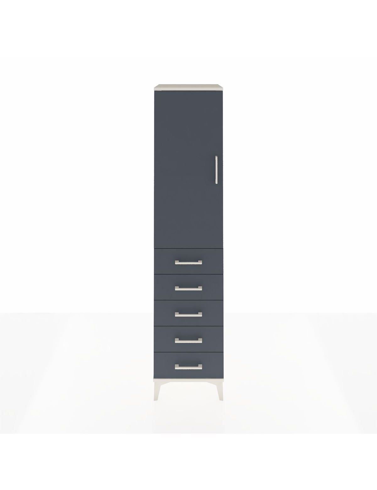 Hyperion Dolap Tek Raflı 5 Çekmeceli Tek Askılı 44x44x195 Aytaşı-Antrasit